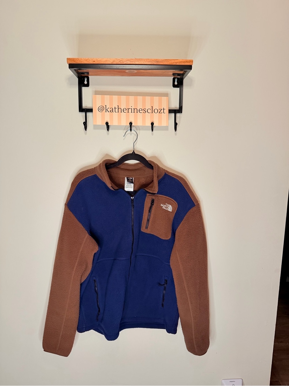 The North Face Two-Tone Blue and Brown Fleece Jacket